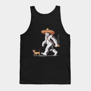 Bigfoot Sasquatch Taco Chihuahua Funny Cinco De Mayo Mexican Tank Top